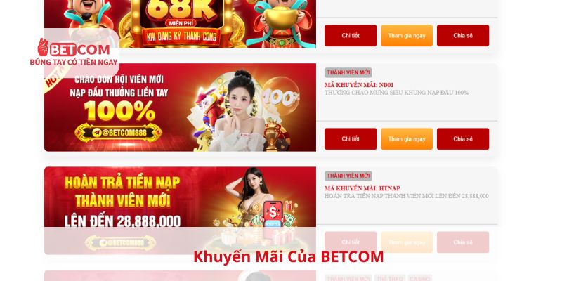 Khuyến mãi của Betcom